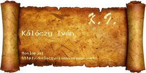 Kálóczy Iván névjegykártya